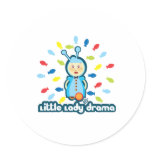 Little Lady Drama Summer Style Round Stickers