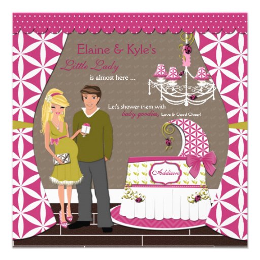 Little Lady Girl Couples Baby Shower Invitations