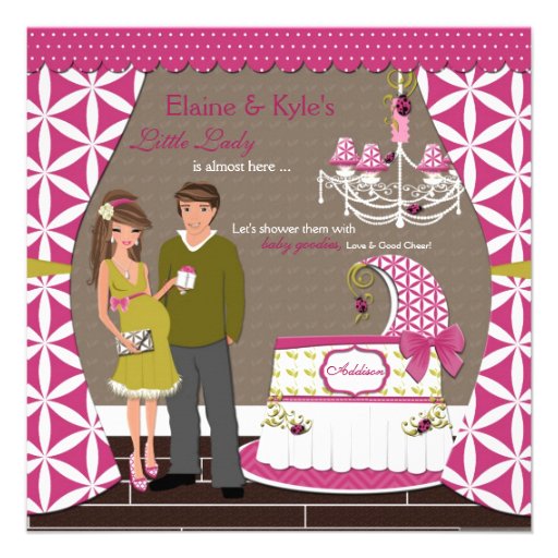 Little Lady Girl Couples Baby Shower Invitations