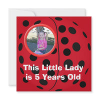 Little Lady Ladybug Birthday Party Invitations