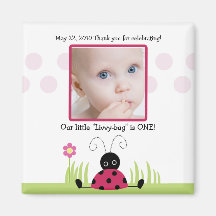 Little Ladybug Baby Shower / Birthday Favor Magnet