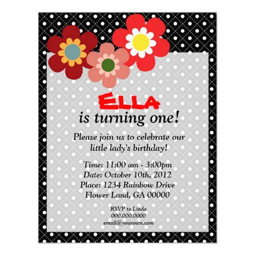 Little Ladybug Birthday Invitation for Kids