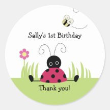 Little Ladybug Favor Sticker Baby Shower Birthday
