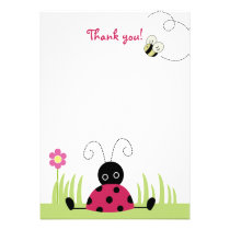Little Ladybug Flat Thank you note cards Personalized Announcement