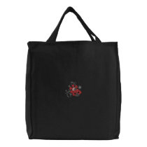 Little Ladybug & Flowers Embroidered Bag
