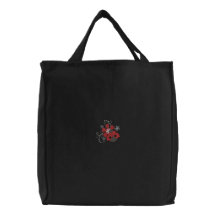Little Ladybug & Flowers Embroidered Bag