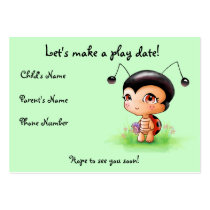Little Ladybug Girl Play Date Card business cards