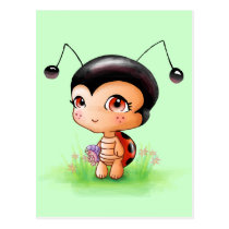 Little Ladybug Girl Postcard postcards
