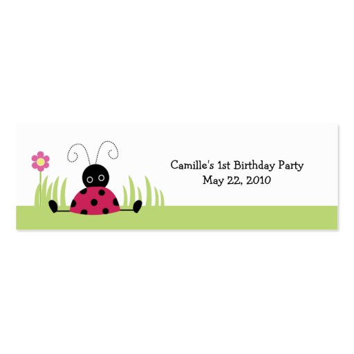 Little Ladybug Personalized favor tags Business Card Templates (front side)