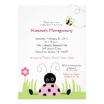 Little Ladybug (Pink) Baby Shower 5x7 Personalized Announcement