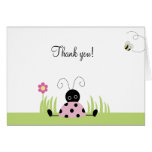 Little Ladybug (Pink) Folded Thank you notes Greeting Cards