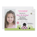 Little Ladybug Pink *PHOTO* Birthday 5x7 Invites