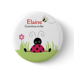 Little Ladybug Red NAME TAG Personalized Button