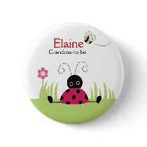 Little Ladybug Red NAME TAG Personalized Button