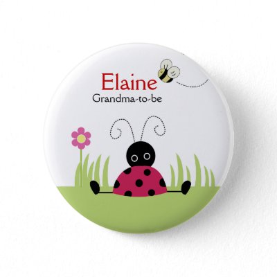 Little Ladybug Red NAME TAG Personalized Button
