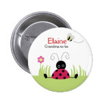 Little Ladybug Red NAME TAG Personalized Button