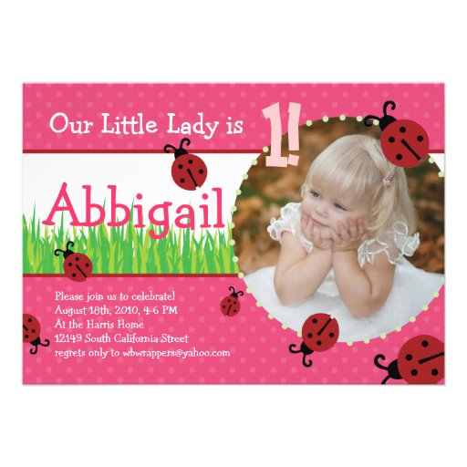 Little Lady's Birthday - Ladybugs Announcements