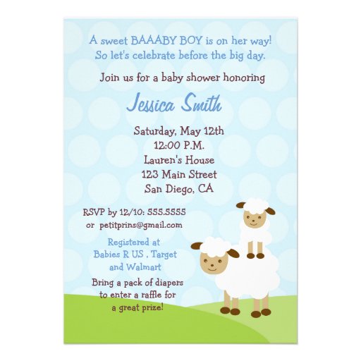 Little Lamb Baby Shower Invitation