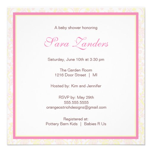 Little Lamb Baby Shower Invitation | Pink