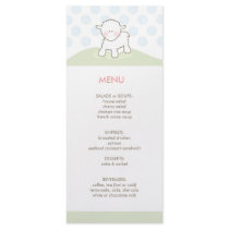 Little Lamb Baby Shower Menu Custom Rack Card