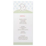 Little Lamb Baby Shower Menu rack cards