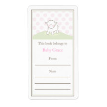 Little Lamb Bookplate Personalized Shipping Label