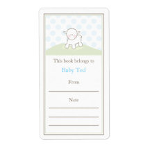 Little Lamb Bookplate Personalized Shipping Labels