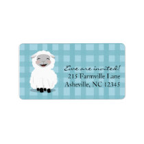 Little Lamb Boy Baby Shower Labels