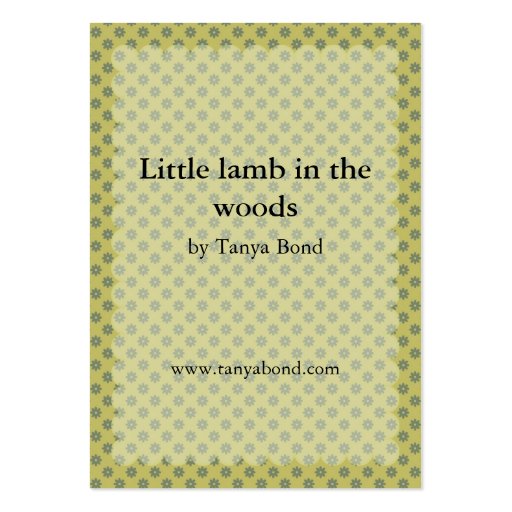 Little lamb in the woods ACEO prints Business Card Template (back side)