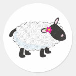 Little Lamb Round Stickers