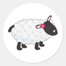 Little Lamb Round Stickers