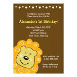 Little Leo Lion BIRTHDAY Invitation 5 x 7