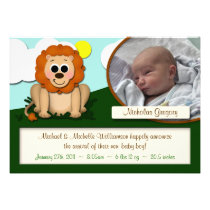 Little Lion Boy or Girl Birth Announcements