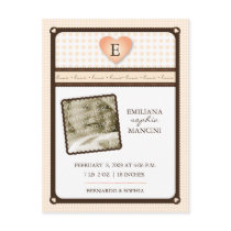 Little Love- Citrus Birth Announcement postcards
