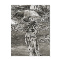 Little Lovers in the Rain Postcard