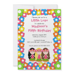 Little Luau Party Birthday Invitation invitation
