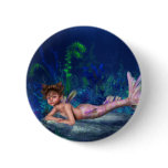 Little Maggie Mermaid Girl Pinback Button
