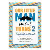 Little Man Birthday Party invitations