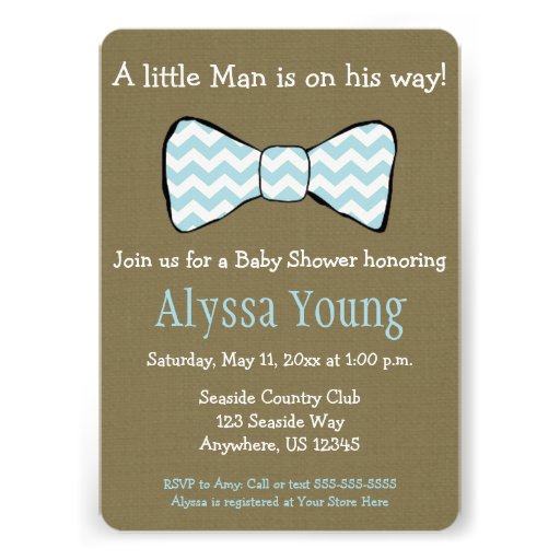 Little Man Bow Tie Baby Shower Invite