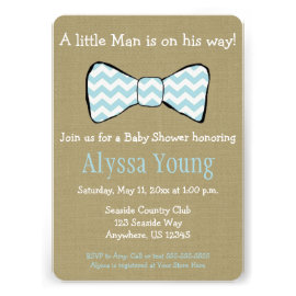 Little Man Bow Tie Baby Shower Invite