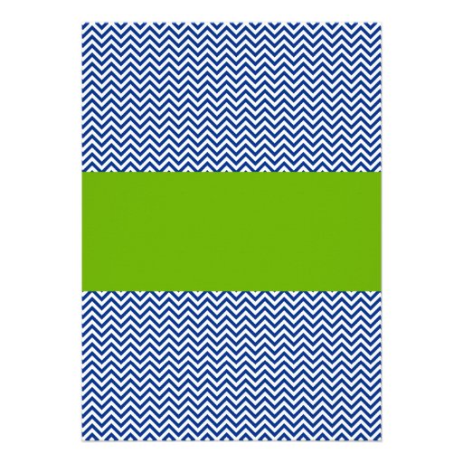 Little Man Chevron Blue Green Baby Shower Invites