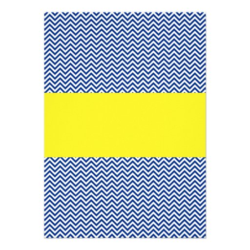 Little Man Chevron Navy Blue Yellow Baby Shower Invite