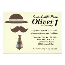 Little Man Mustache Bash Birthday Invitation