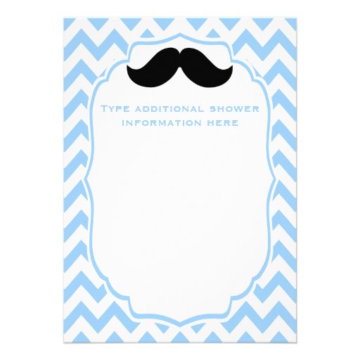 Little Man Mustache chevron Baby Shower invitation