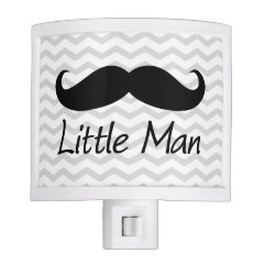 Little Man Mustache Chevron Cute Boys Nite Lite