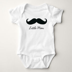 Little Man Mustache Infant Creeper, White Infant Creeper