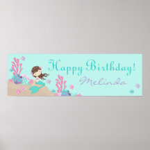 Little Mermaid Birthday Banner LTBRU Posters