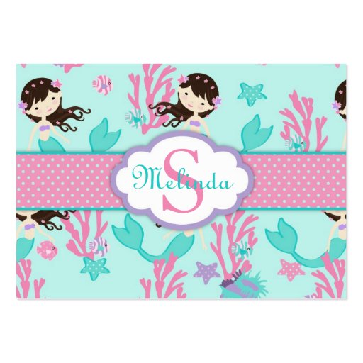 Little Mermaid Gift Tag L2 Brunette Business Cards