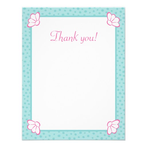 Little mermaid girl cute flat thank you note cards