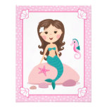 Little mermaid girl cute girly birthday invitation